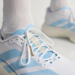 Adidas Adizero Evo SL Woven Trainer Cloud White / Clear Blue / Matte Gold - Parasol Store