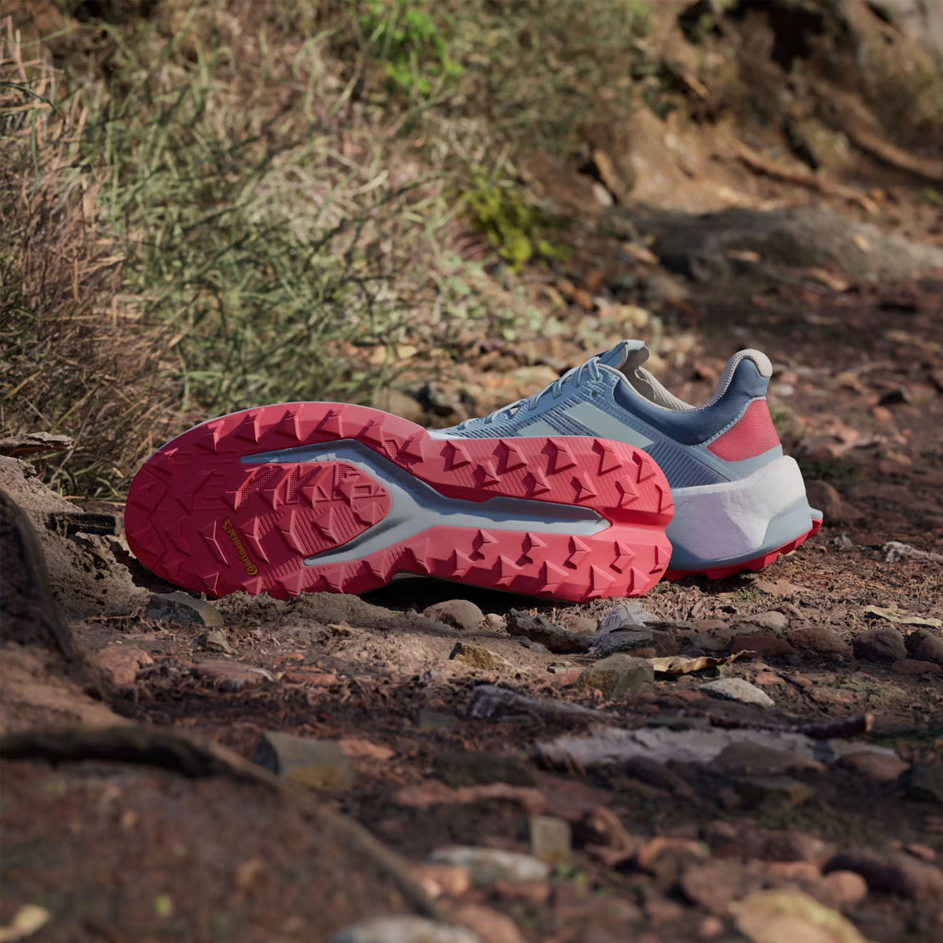 Adidas Terrex Soulstride Ultra Trail Running Shoes Magic Grey / Linen Green / Pure Ruby - Parasol Store