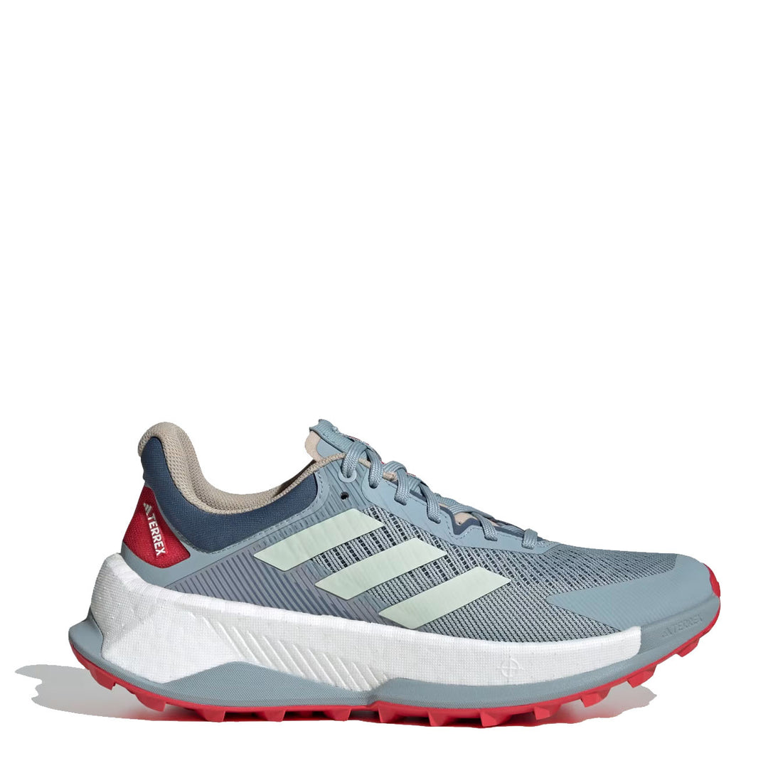 Adidas Terrex Soulstride Ultra Trail Running Shoes Magic Grey / Linen Green / Pure Ruby - Parasol Store