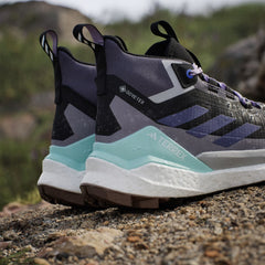Adidas Terrex Womens Free Hiker 2.0 Gore-Tex Hiking Shoes Core Black / Preloved Violet / Taupe Oxide - Parasol Store