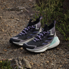 Adidas Terrex Womens Free Hiker 2.0 Gore-Tex Hiking Shoes Core Black / Preloved Violet / Taupe Oxide - Parasol Store