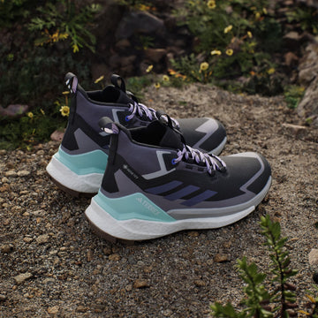 Adidas Terrex Womens Free Hiker 2.0 Gore-Tex Hiking Shoes Core Black / Preloved Violet / Taupe Oxide