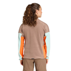Adidas Terrex Womens MT Fleece Anorak Trace Brown / Semi Flash Aqua / Semi Impact Orange - Parasol Store