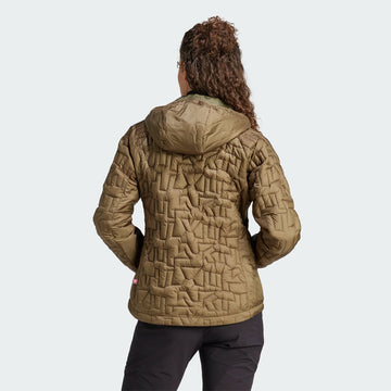 Adidas Terrex Womens Terrex Xperior Primaloft Loose Fill Insulated Hooded Jacket Olive Strata