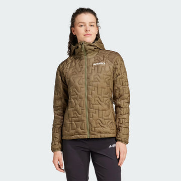 Adidas Terrex Womens Terrex Xperior Primaloft Loose Fill Insulated Hooded Jacket Olive Strata