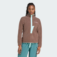 Adidas Terrex Womens XPL Pile Snap Fleece Earth Strata / Semi Flash Aqua - Parasol Store