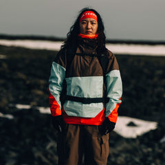 Adidas Terrex Womens Xploric 2.5L Climaproof Anorak Earth Strata / Semi Flash Aqua / Semi Impact Orange - Parasol Store