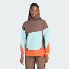 Adidas Terrex Womens Xploric 2.5L Climaproof Anorak Earth Strata / Semi Flash Aqua / Semi Impact Orange - Parasol Store