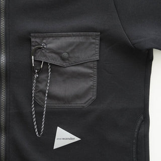 And Wander Airly Warm Full Zip Black - Parasol Store