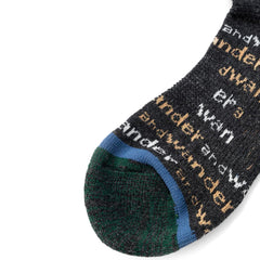 And Wander Womens Wool Socks Charcoal - Parasol Store