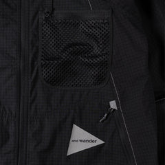 And Wander Breath Rip Hoodie Black - Parasol Store