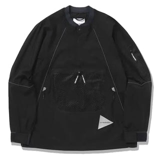 And Wander Breath Rip Pullover Jacket Black And Wander