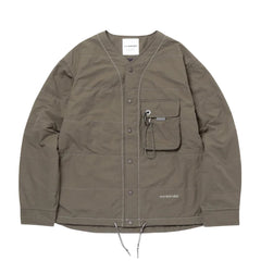 And Wander C/N Octa Collarless Shirt Jacket Light Khaki