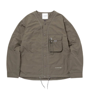 And Wander C/N Octa Collarless Shirt Jacket Light Khaki