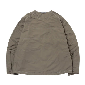 And Wander C/N Octa Collarless Shirt Jacket Light Khaki