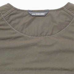 And Wander C/N Octa Collarless Shirt Jacket Light Khaki
