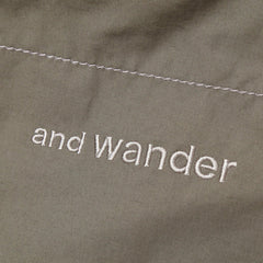 And Wander C/N Octa Collarless Shirt Jacket Light Khaki