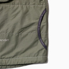 And Wander C/N Octa Collarless Shirt Jacket Light Khaki
