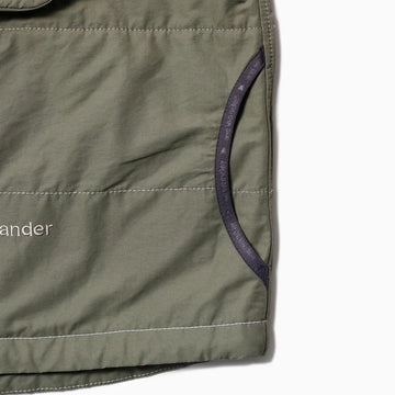And Wander C/N Octa Collarless Shirt Jacket Light Khaki