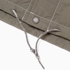 And Wander C/N Octa Collarless Shirt Jacket Light Khaki
