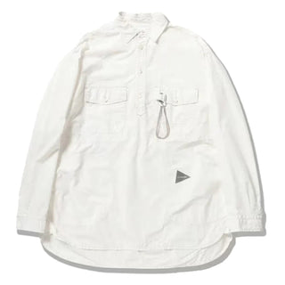 And Wander Cordura Typewriter L/S Over Shirt White And Wander