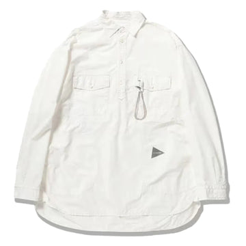 And Wander Cordura Typewriter L/S Over Shirt White And Wander