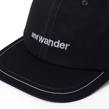 And Wander Cotton Twill Cap Black