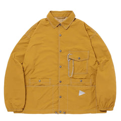 And Wander Crinkled Nylon Shirt Jacket Camel