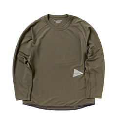 And Wander Dry Jersey Raglan L/S T-Shirt Khaki - Parasol Store