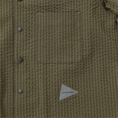 And Wander Dry Soft Seersucker S/S Shirt Beige - Parasol Store