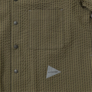 And Wander Dry Soft Seersucker S/S Shirt Beige - Parasol Store