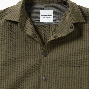 And Wander Dry Soft Seersucker S/S Shirt Beige - Parasol Store