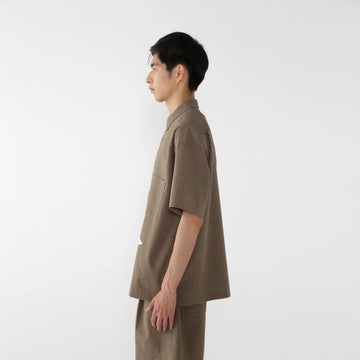And Wander Dry Soft Seersucker S/S Shirt Beige - Parasol Store