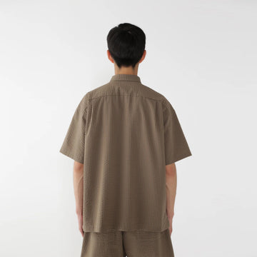 And Wander Dry Soft Seersucker S/S Shirt Navy - Parasol Store