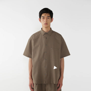 And Wander Dry Soft Seersucker S/S Shirt Navy - Parasol Store