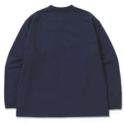 And Wander Heavy Cotton Pocket L/S Tee Navy - Parasol Store