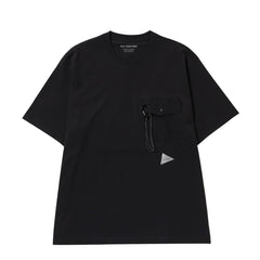 And Wander Heavy Cotton Pocket S/S T-Shirt Black