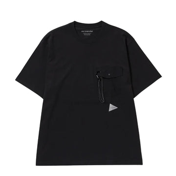 And Wander Heavy Cotton Pocket S/S T-Shirt Black
