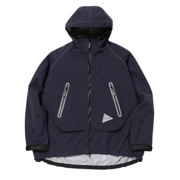 And Wander Loose Fitting Rain Jacket Dark Navy