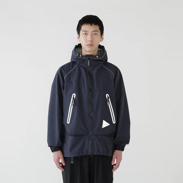 And Wander Loose Fitting Rain Jacket Dark Navy