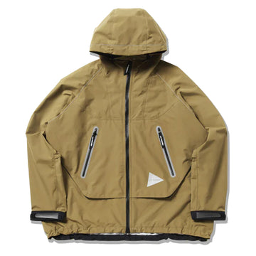 And Wander Loose Fitting Rain Jacket Yellow Olive