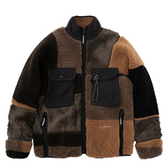 And Wander Mix Boa Jacket Brown - Parasol Store