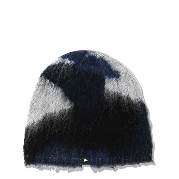 And Wander Mix Color Shaggy Knit Cap Black Mix