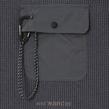 And Wander PE Waffle L/S T-Shirt Grey