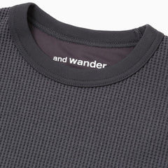 And Wander PE Waffle L/S T-Shirt Grey