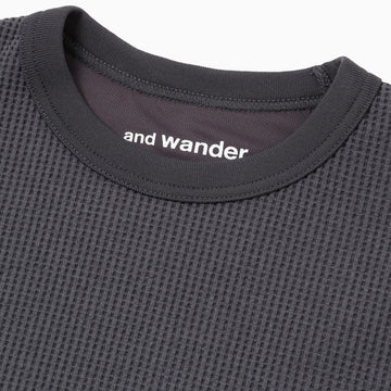 And Wander PE Waffle L/S T-Shirt Grey