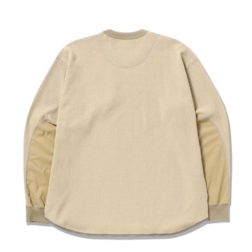 And Wander Pe Waffle Long Sleeve T Beige