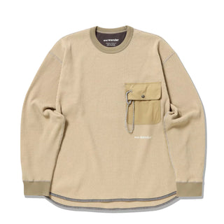 And Wander Pe Waffle Long Sleeve T Beige