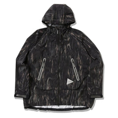 And Wander Printed Rain Jacket Black - Parasol Store