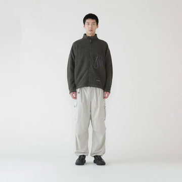And Wander Re Wool JQ Stand Zip Khaki